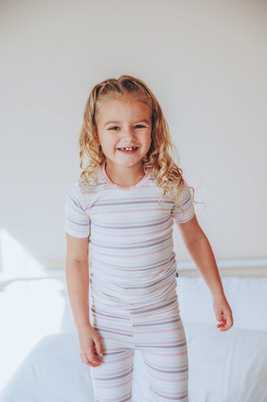 Bamboo Short Sleeve Pajama Set - Ice Cream Stripe - Image 2