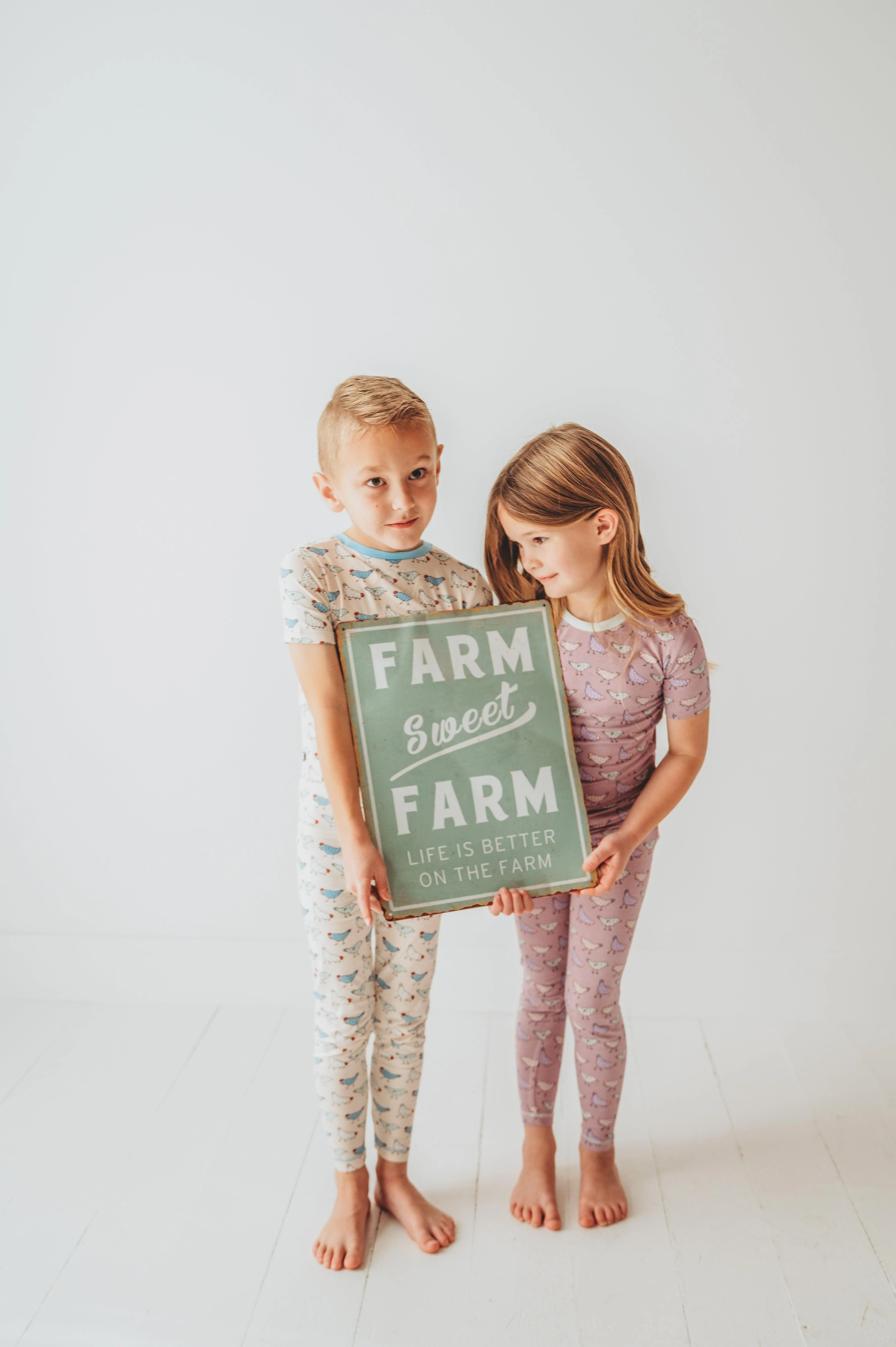 Bamboo Short Sleeve Pajama Set - Lavender Chickens - Image 13