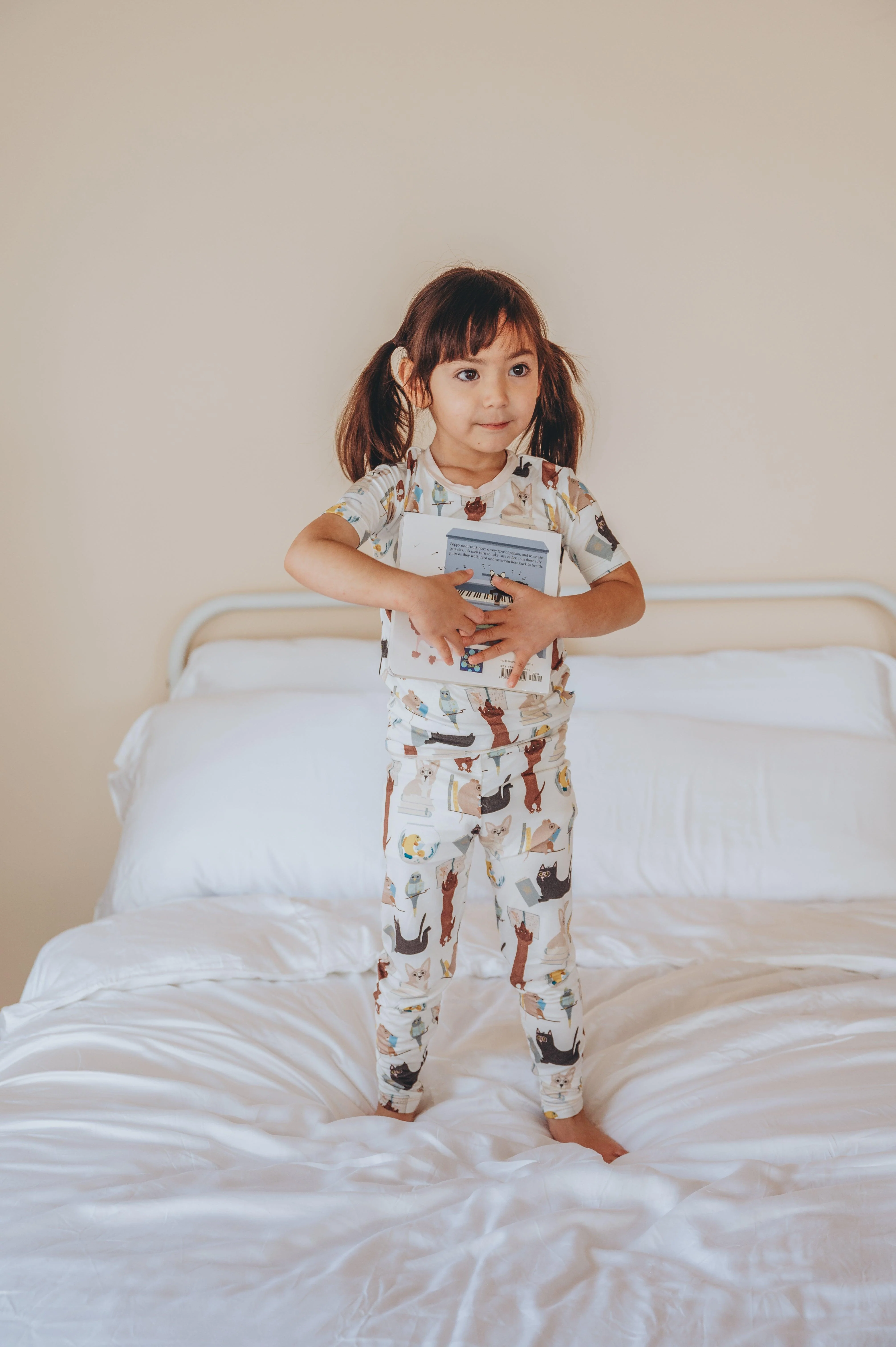 Bamboo Short Sleeve Pajama Set - Natural Books & Pets - Image 8