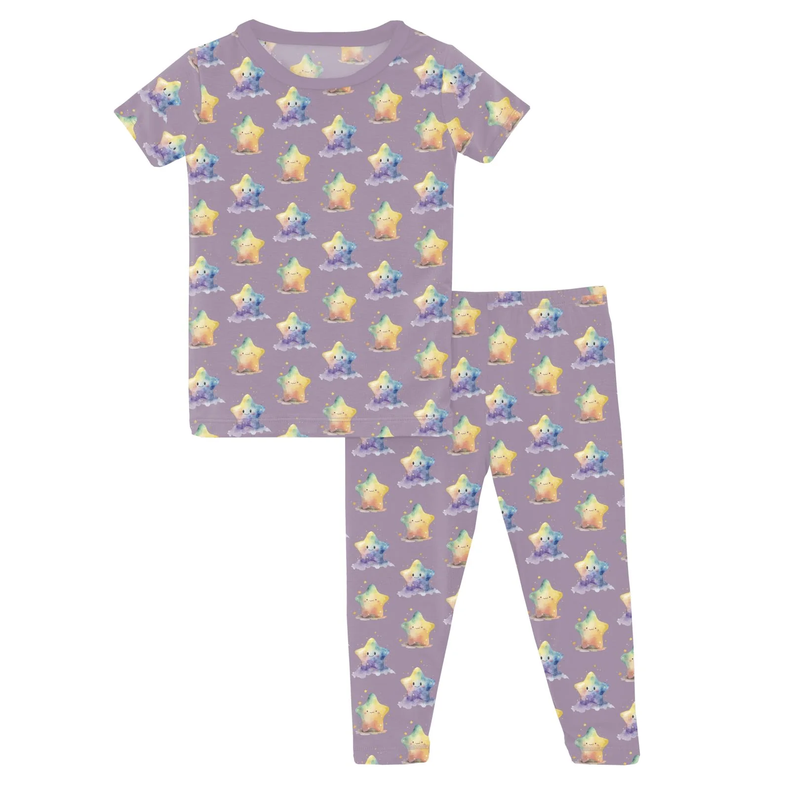 Bamboo Short Sleeve Pajama Set - Rainbow Stars - Image 5