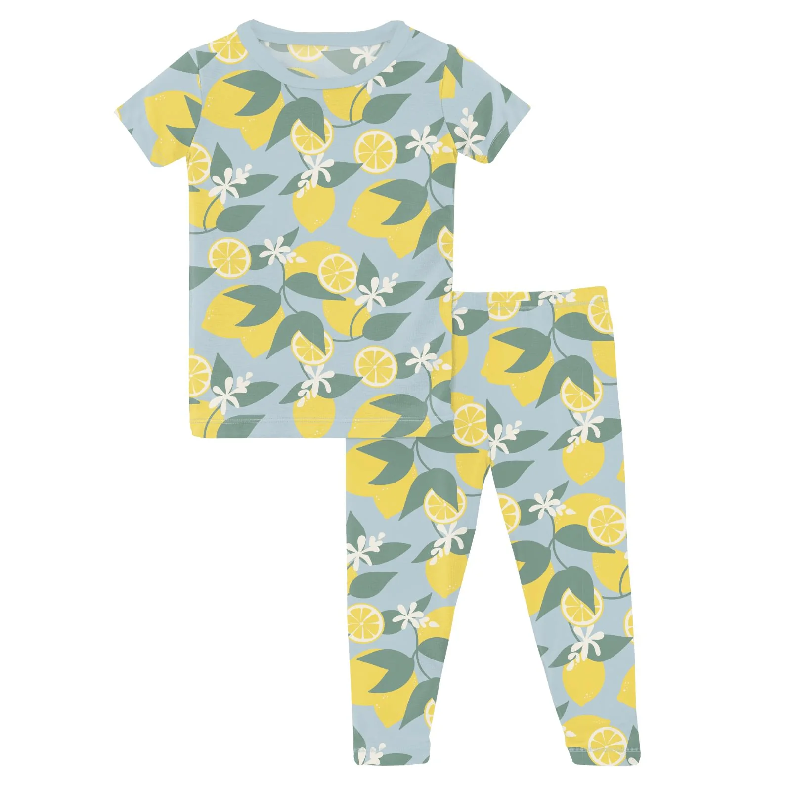 Bamboo Short Sleeve Pajama Set - Spring Sky Lemonade - Image 2
