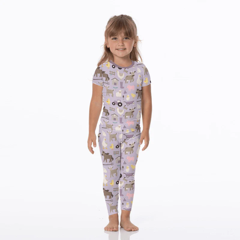 Bamboo Short Sleeve Pajama Set - Thistle Morning on the Farm - Image 2
