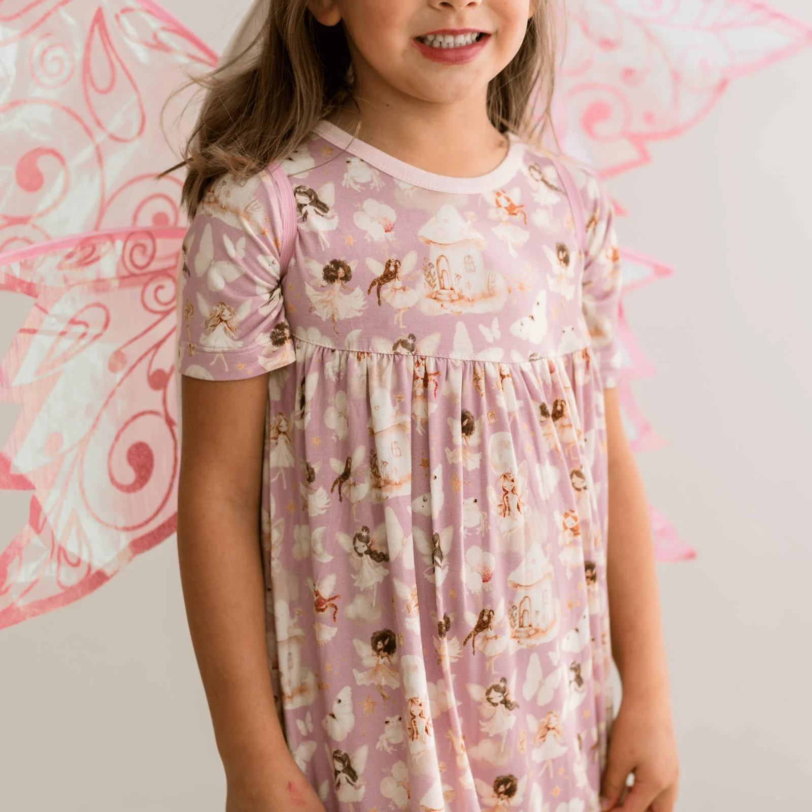 Bamboo Short Sleeve Swing Dress - Sweet Pea Fairy Party - Image 2
