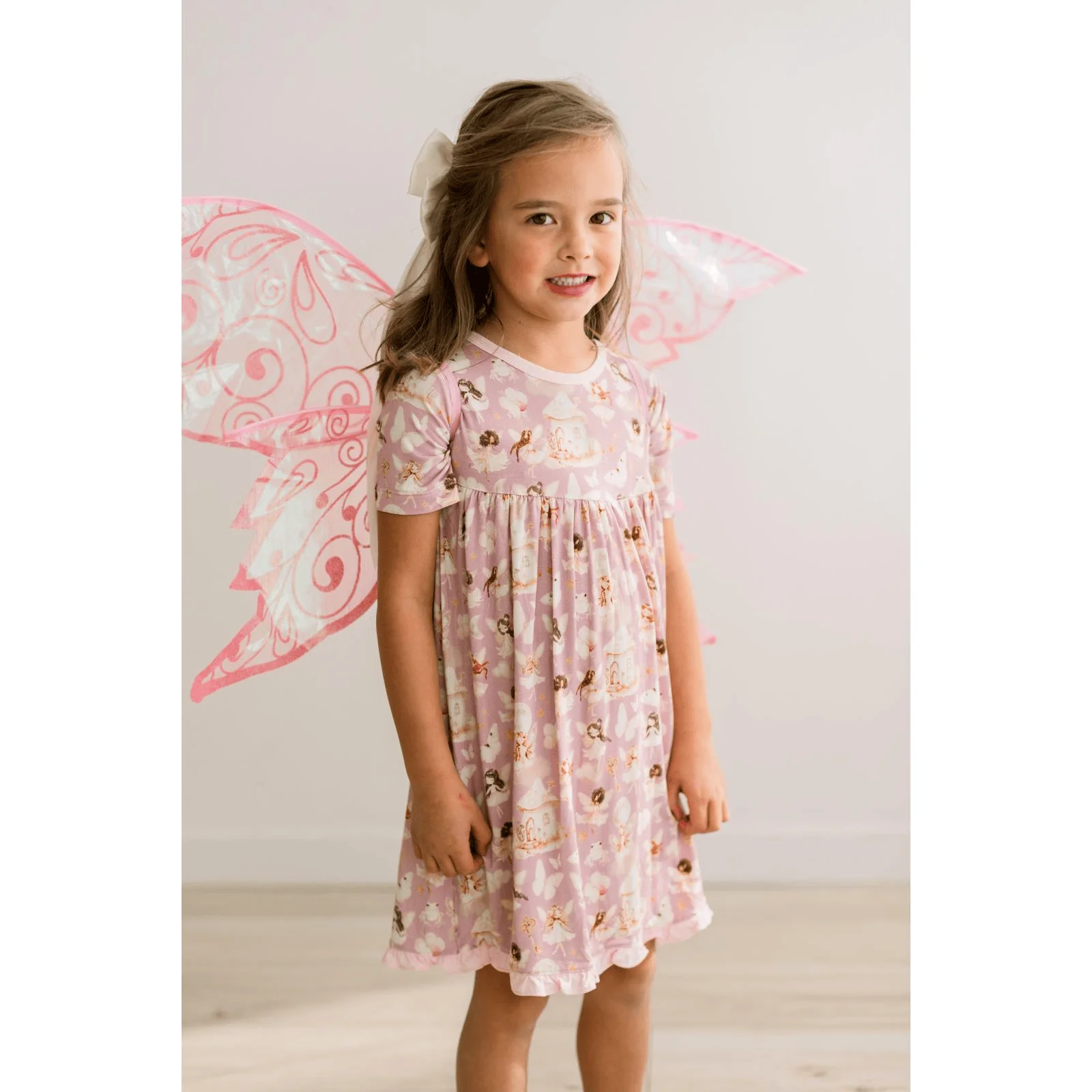 Bamboo Short Sleeve Swing Dress - Sweet Pea Fairy Party - Image 3