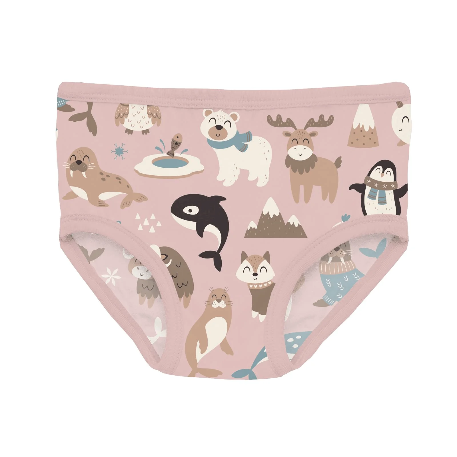Bamboo Underwear (Set of 3) - Chalkboard Snowflakes, Baby Rose & Baby Rose Arctic Animals - Image 3