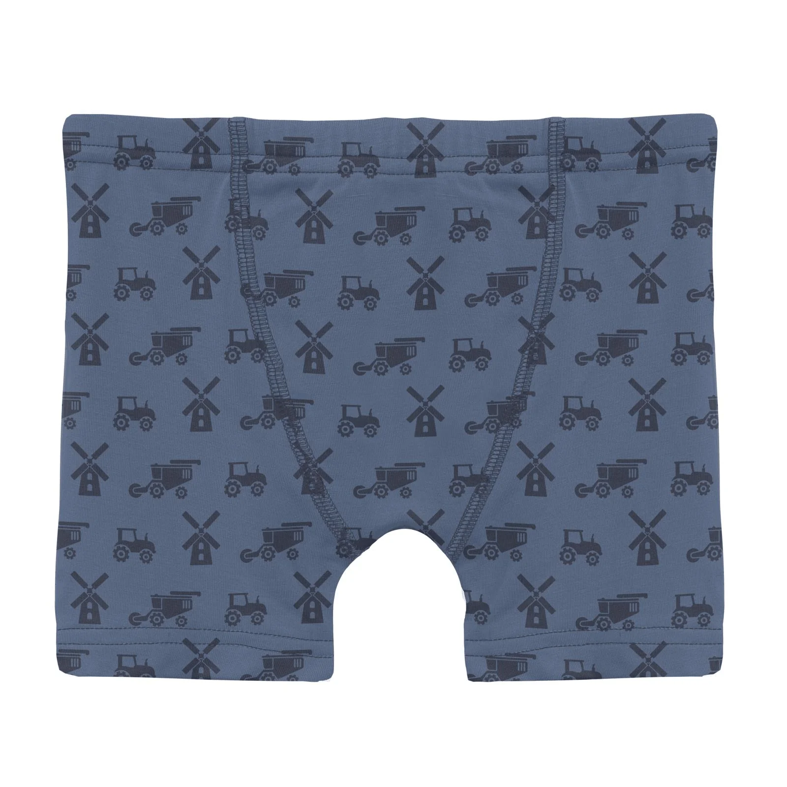 Bamboo Boxer Briefs (Set of 3) - Natural Grazing Cows, Denim Stripe & Denim Tractors & Windmills - Image 4