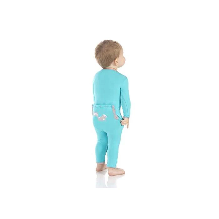 Boy's Print Bamboo Applique Coverall with Snaps - Confetti Skunk - Image 2