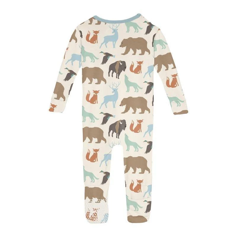 Boy's Print Bamboo Convertible Sleeper with Zipper - National Wildlife Federation - Image 2