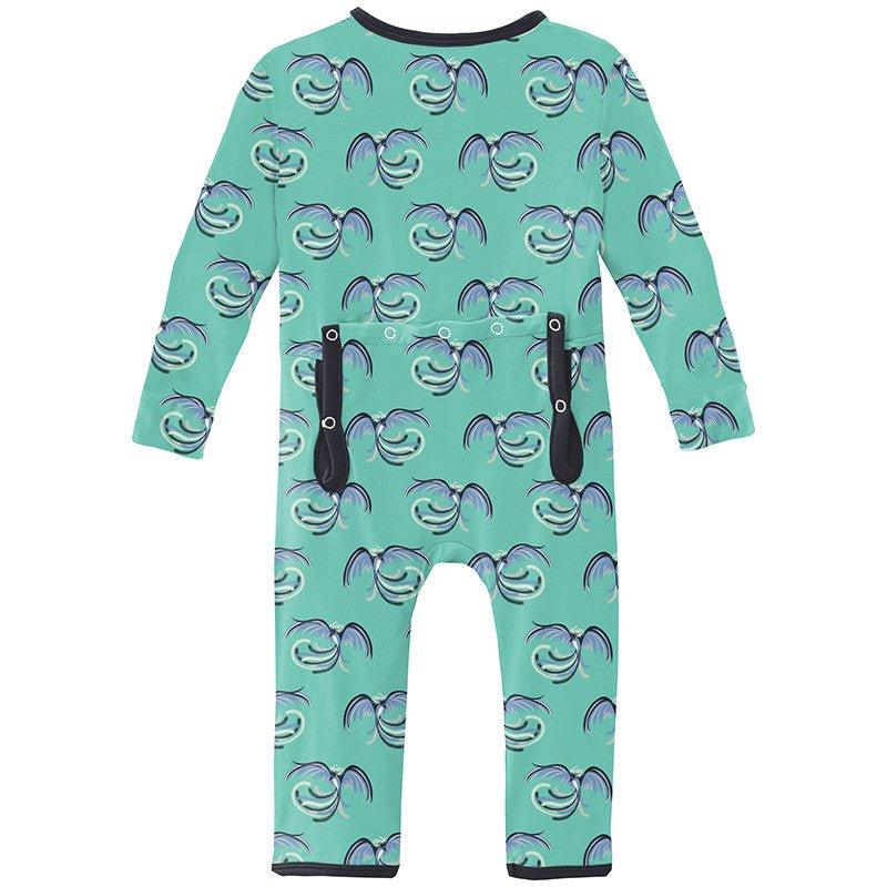 Boy's Print Bamboo Coverall with 2-Way Zipper - Glass Phoenix - Image 2