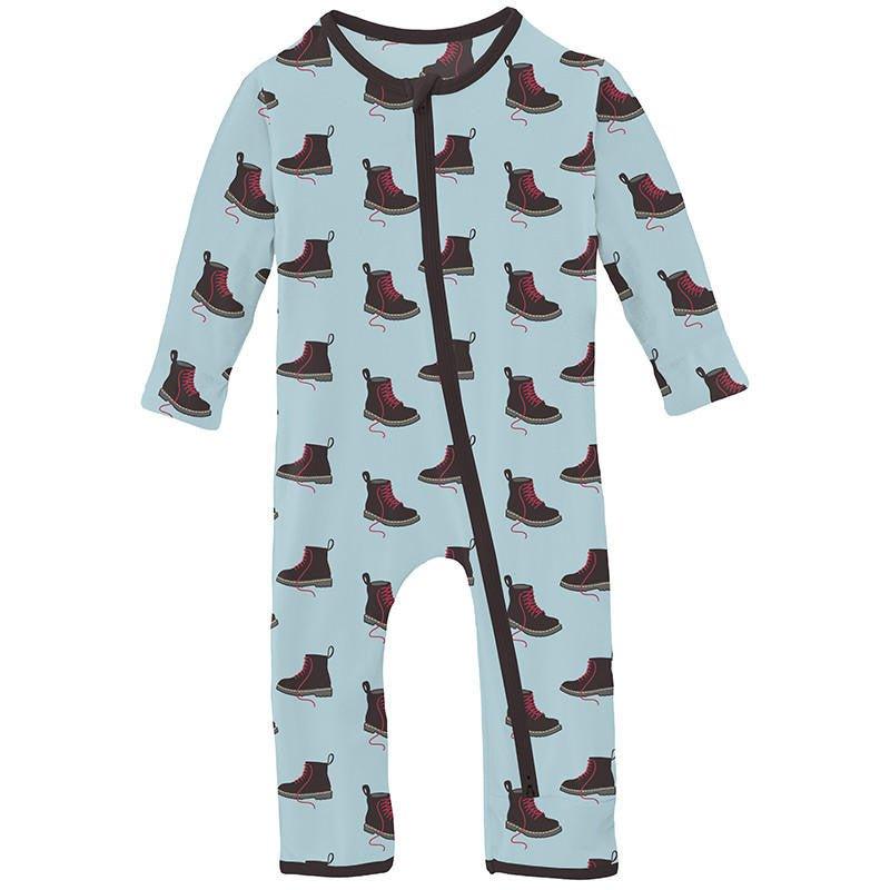Boy's Print Bamboo Coverall with 2-Way Zipper - Spring Sky Boots