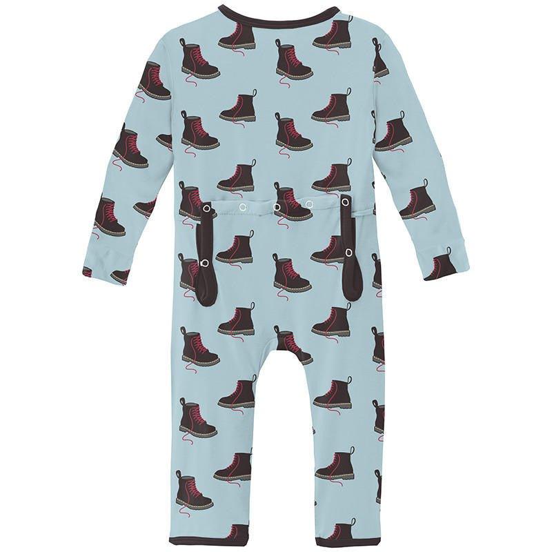 Boy's Print Bamboo Coverall with 2-Way Zipper - Spring Sky Boots - Image 2