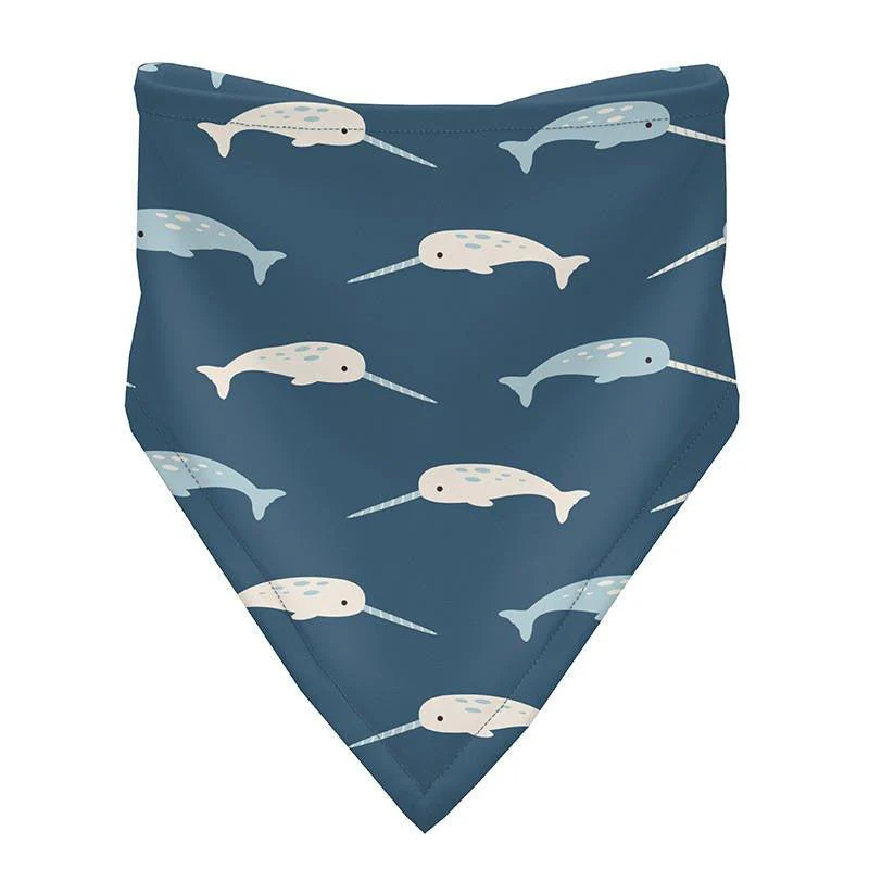 Boy's Print Bamboo Bandana Bib (Set of 3) - Spring Sky Octopus Anchor, Jetsam Stripe & Deep Sea Narwhal - Image 2