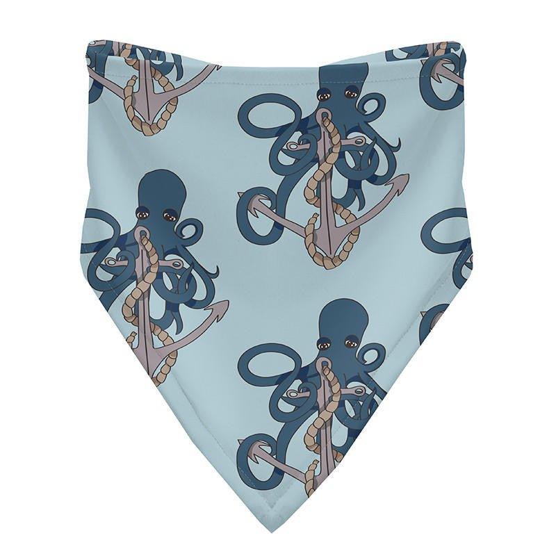 Boy's Print Bamboo Bandana Bib (Set of 3) - Spring Sky Octopus Anchor, Jetsam Stripe & Deep Sea Narwhal - Image 3