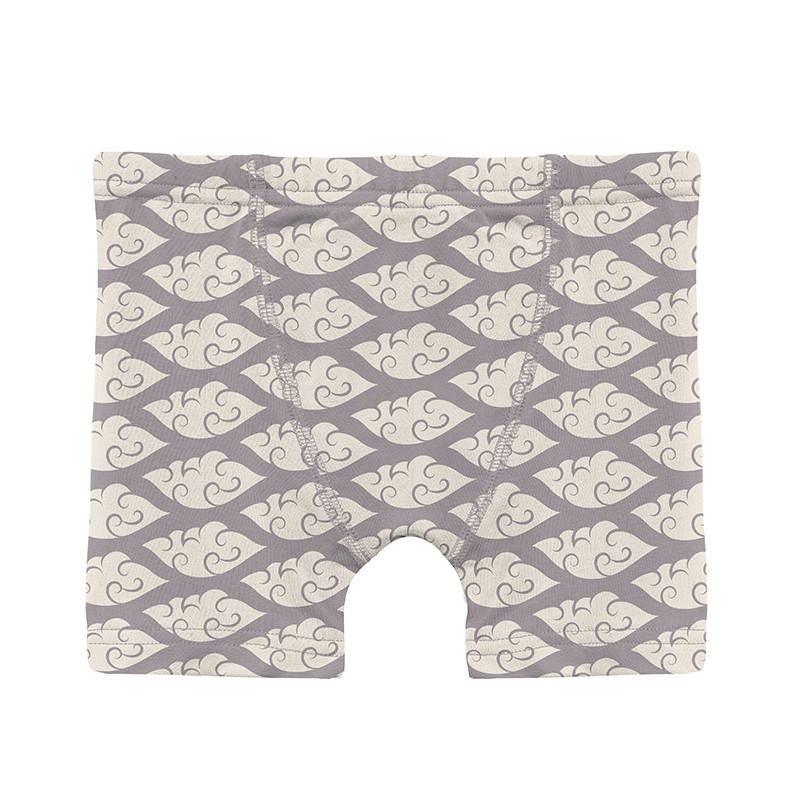 Boy's Print Bamboo Boxer Briefs (Set of 3) - Spring Sky Octopus Anchor, Natural & Feather Cloudy Sea - Image 3