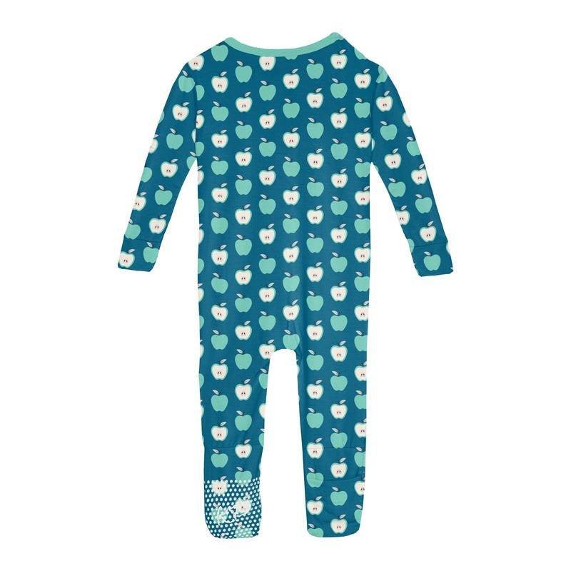 Boy's Print Bamboo Convertible Sleeper with Zipper - Seaport Johnny Appleseed - Image 2