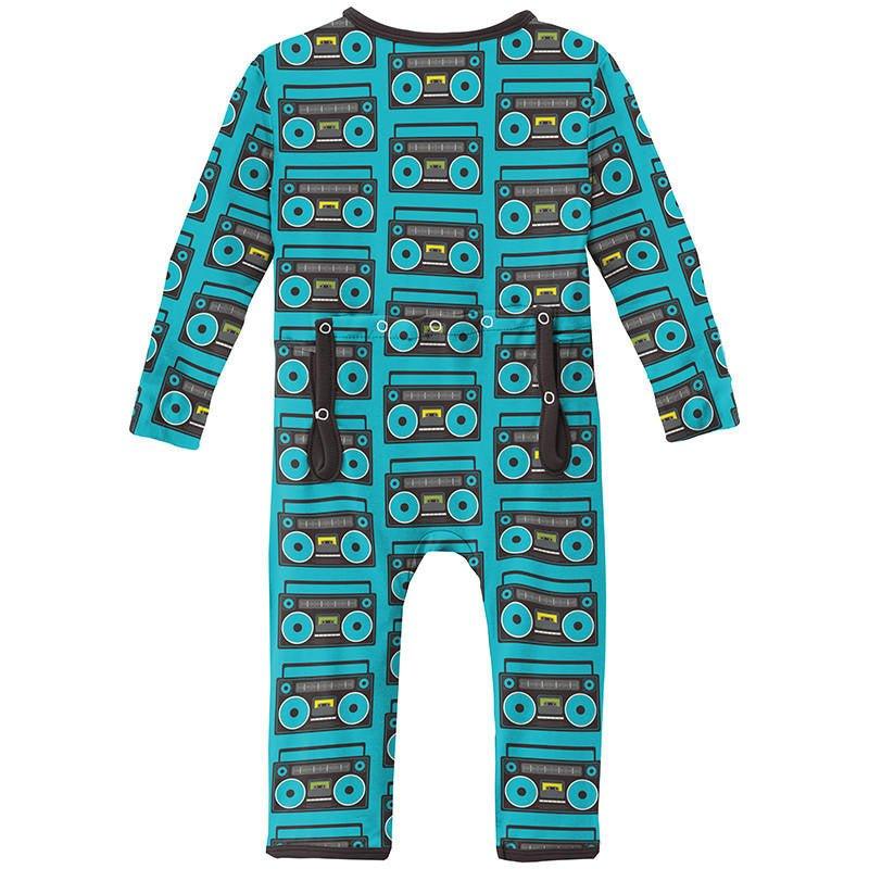 Boy's Print Bamboo Coverall with 2-Way Zipper - Confetti Boombox - Image 2