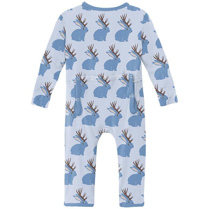 Boy's Print Bamboo Coverall with 2-Way Zipper - Dew Jackalope - Image 2