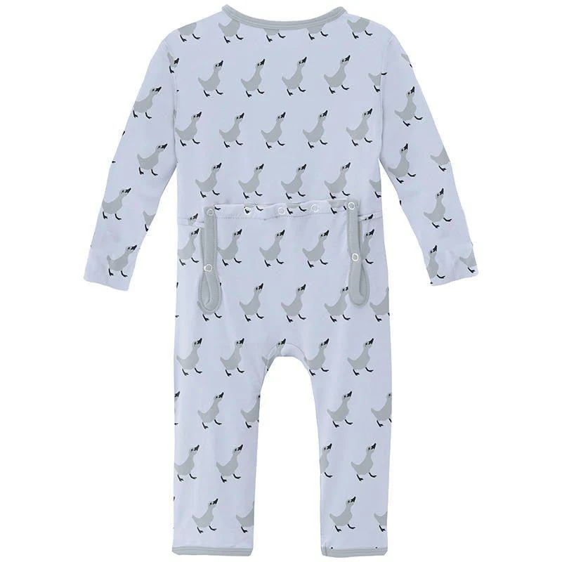 Boy's Print Bamboo Coverall with 2-Way Zipper - Dew Ugly Duckling - Image 2