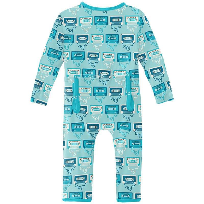 Boy's Print Bamboo Coverall with 2-Way Zipper - Summer Sky Mixtape - Image 2
