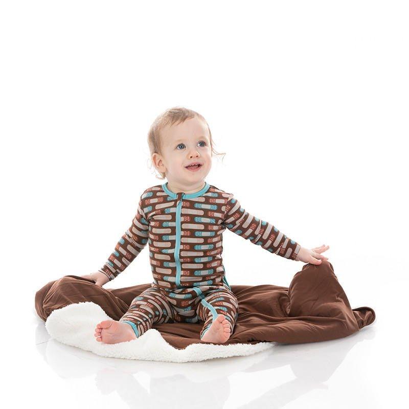 Boy's Print Bamboo Coverall with Zipper - Cocoa Boo Boos - Image 2