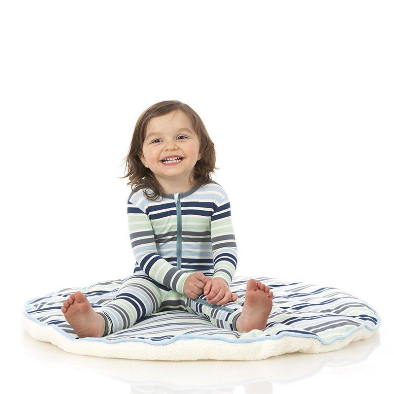 Boy's Print Bamboo Coverall with Zipper - Fairground Stripe - Image 3