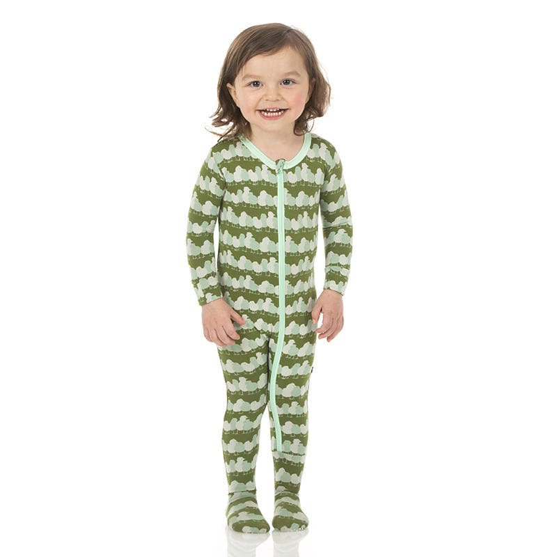 Boy's Print Footie with Zipper - Moss Chicks - Image 2