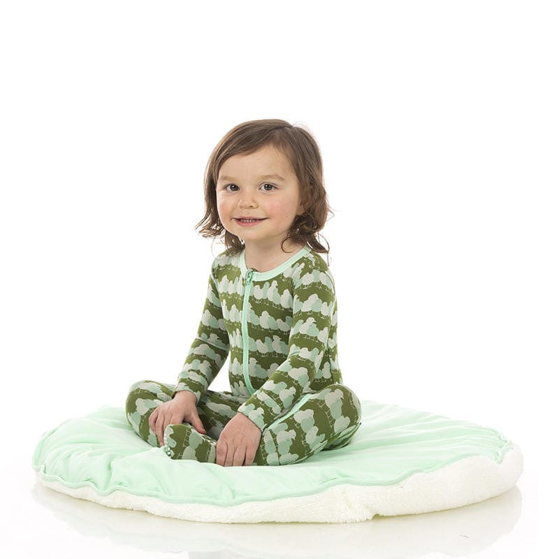Boy's Print Footie with Zipper - Moss Chicks - Image 3