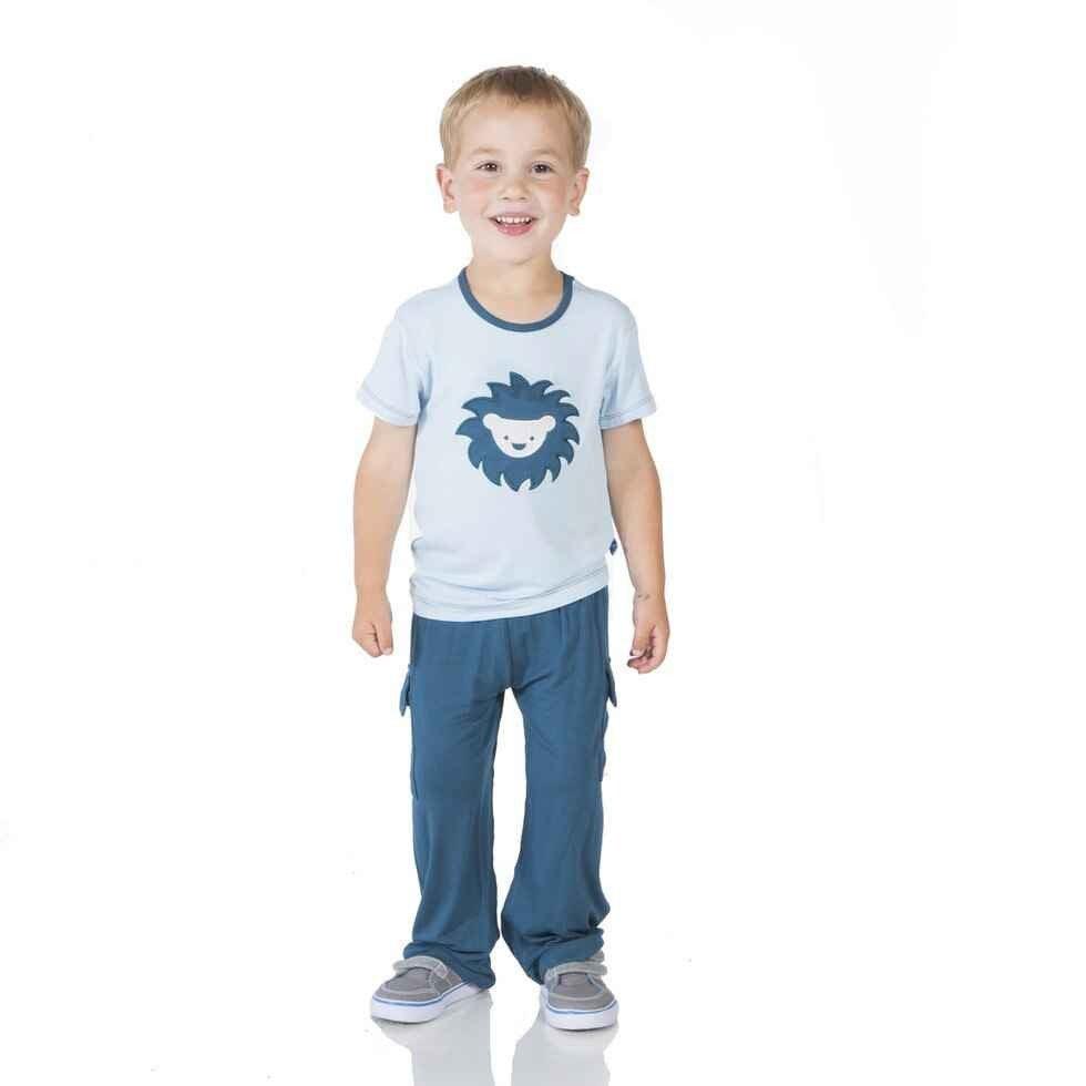 Boy's Bamboo Short Sleeve Applique Tee, Pond Sunshine Lion - Image 6