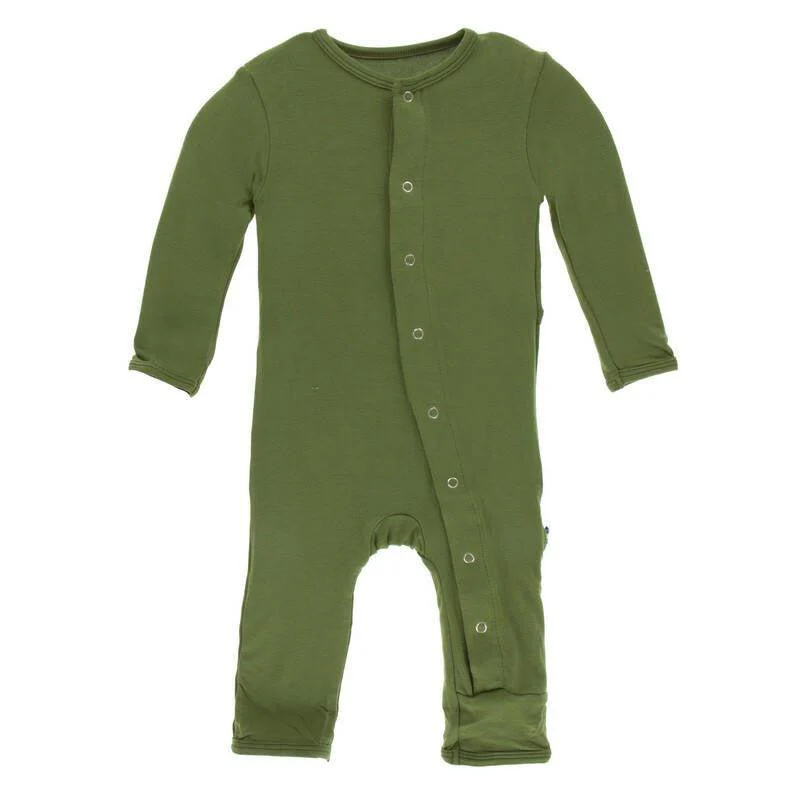 Boy's Solid Bamboo Coverall with Snaps - Moss