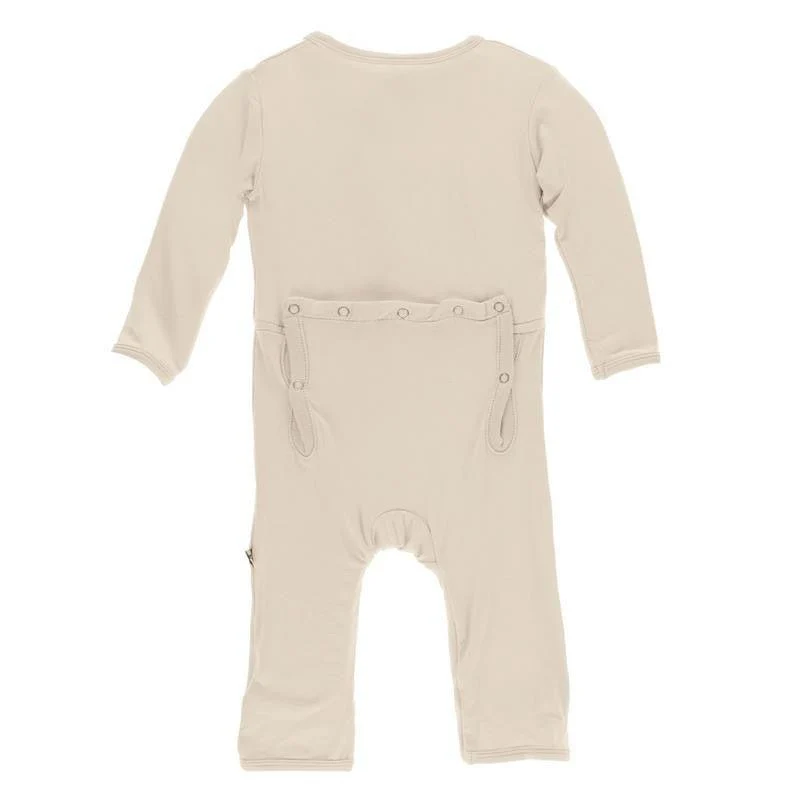 Boy's Solid Bamboo Coverall with Zipper - Burlap (TBD22) - Image 2