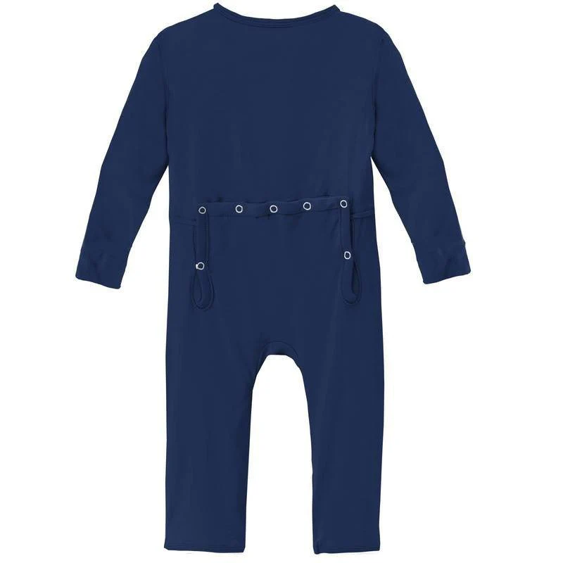 Boy's Solid Bamboo Coverall with Zipper - Flag Blue (TBD22) - Image 2