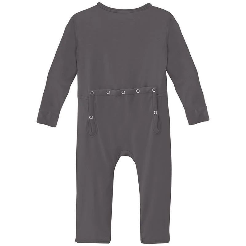 Boy's Solid Bamboo Coverall with Zipper - Rain (15ANV) - Image 2