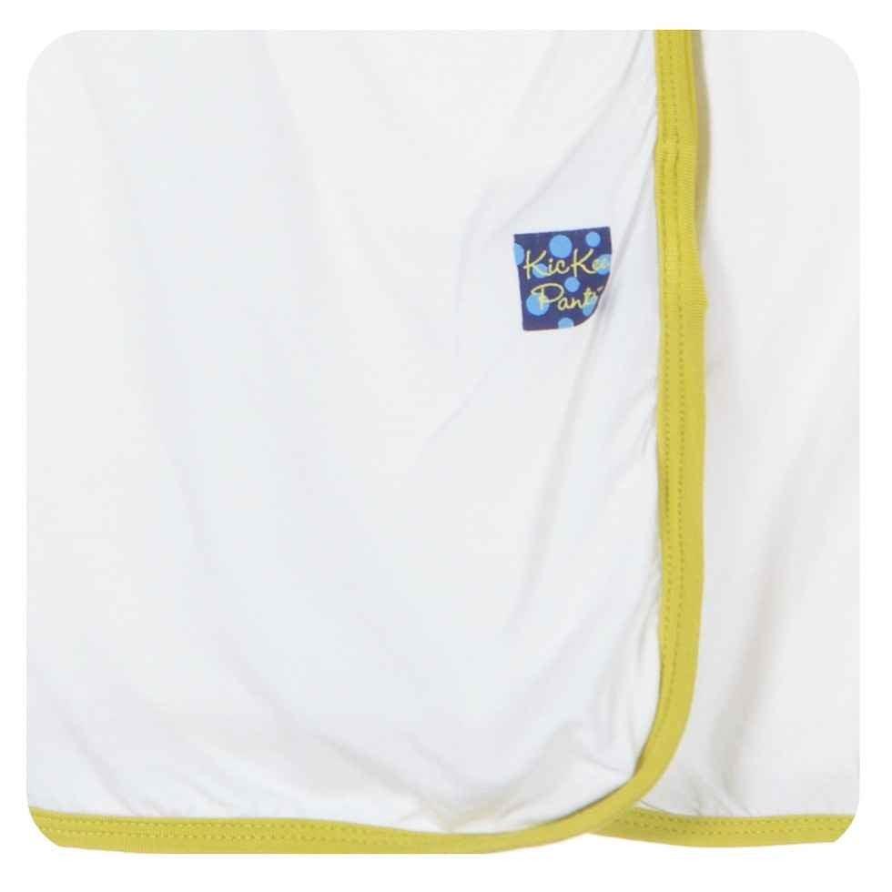 Boys Swaddling Blanket, Natural w/ Citronella ContrastTrim, Natural - Image 3
