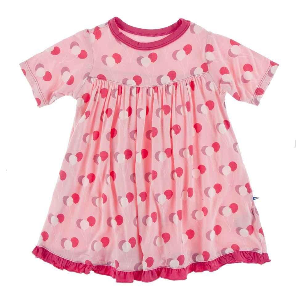 Celebration Print Bamboo Classic Short Sleeve Swing Dress - Lotus Balloons