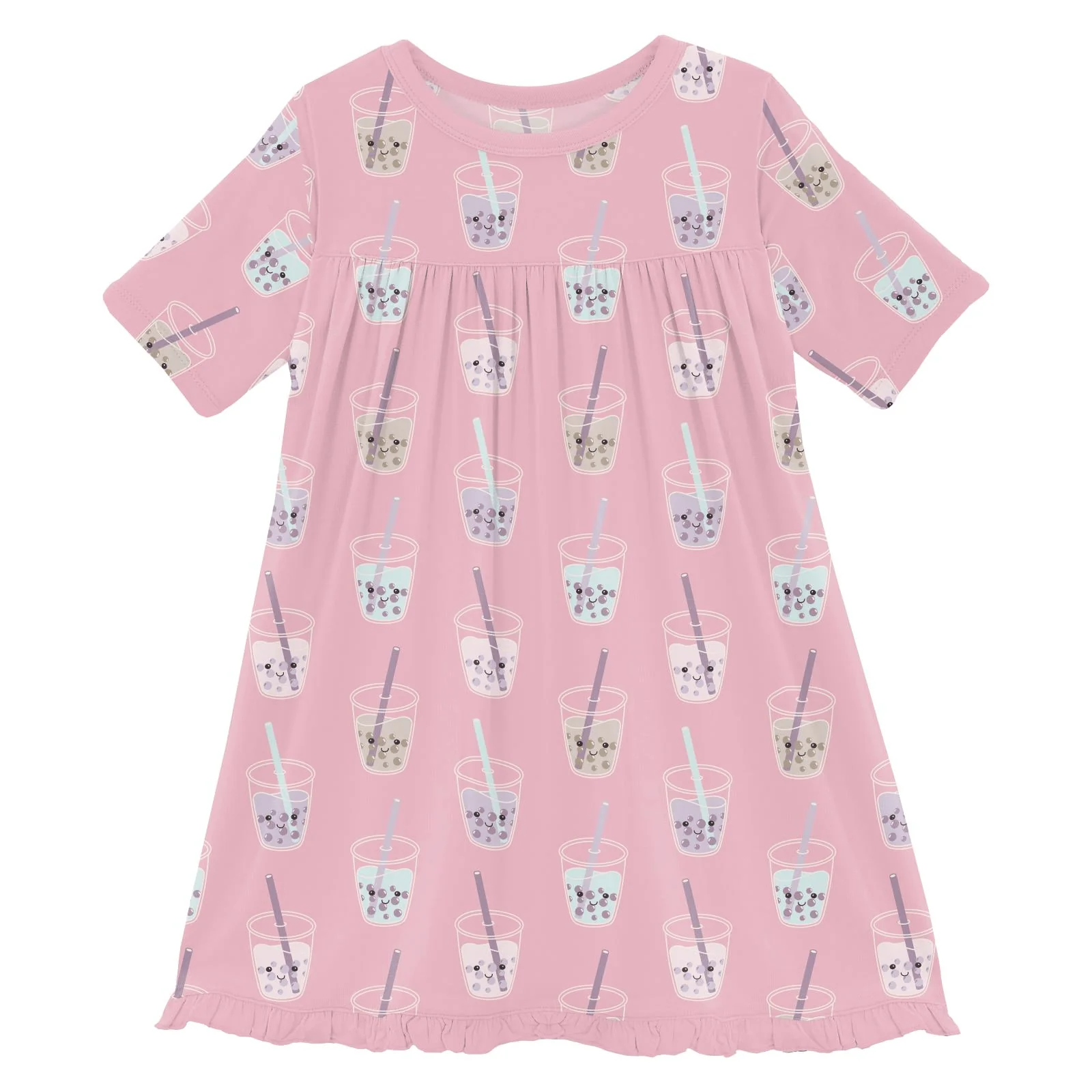 Bamboo Classic Short Sleeve Swing Dress - Cake Pop Boba