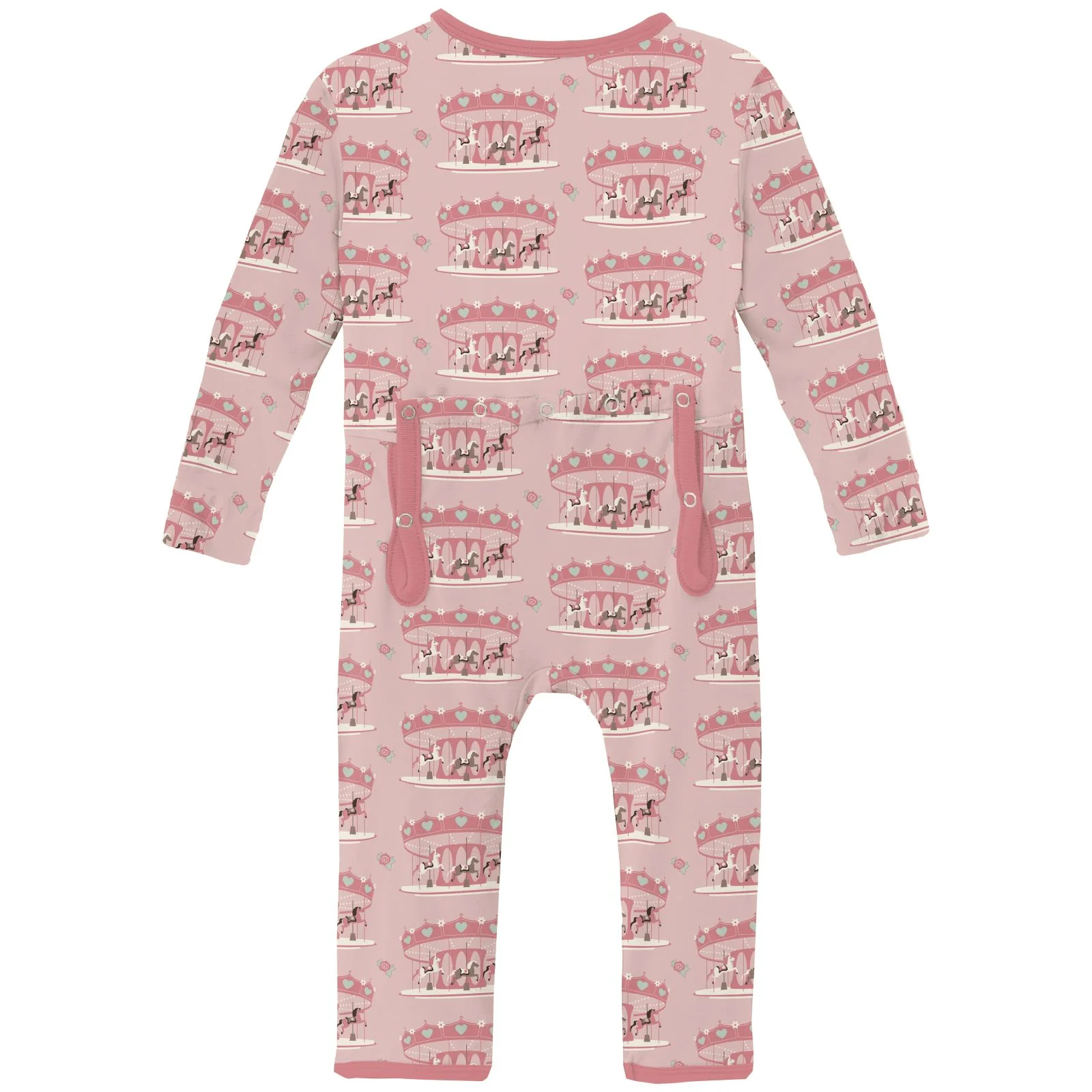 Bamboo Coverall with 2-Way Zipper - Baby Rose Fair Carousel - Image 2