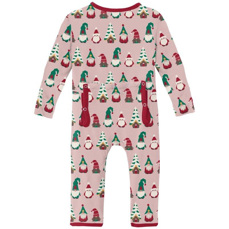 Bamboo Coverall with 2-Way Zipper - Baby Rose Gnomes - Image 2