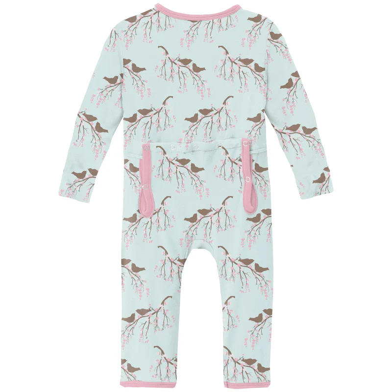 Bamboo Coverall with 2-Way Zipper - Fresh Air Bird Branch - Image 2