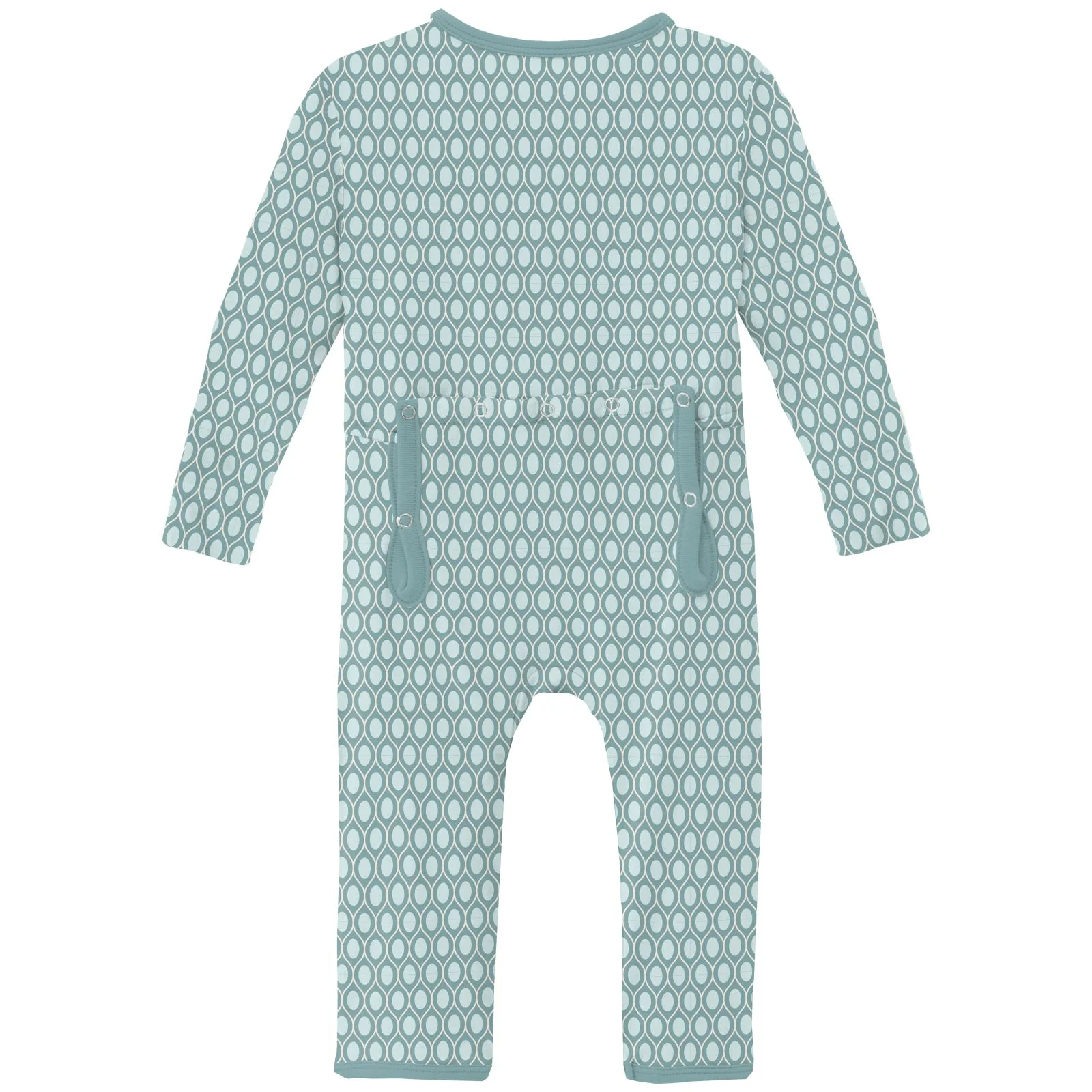 Bamboo Coverall with 2-Way Zipper - Jade Wavy Lattice - Image 2