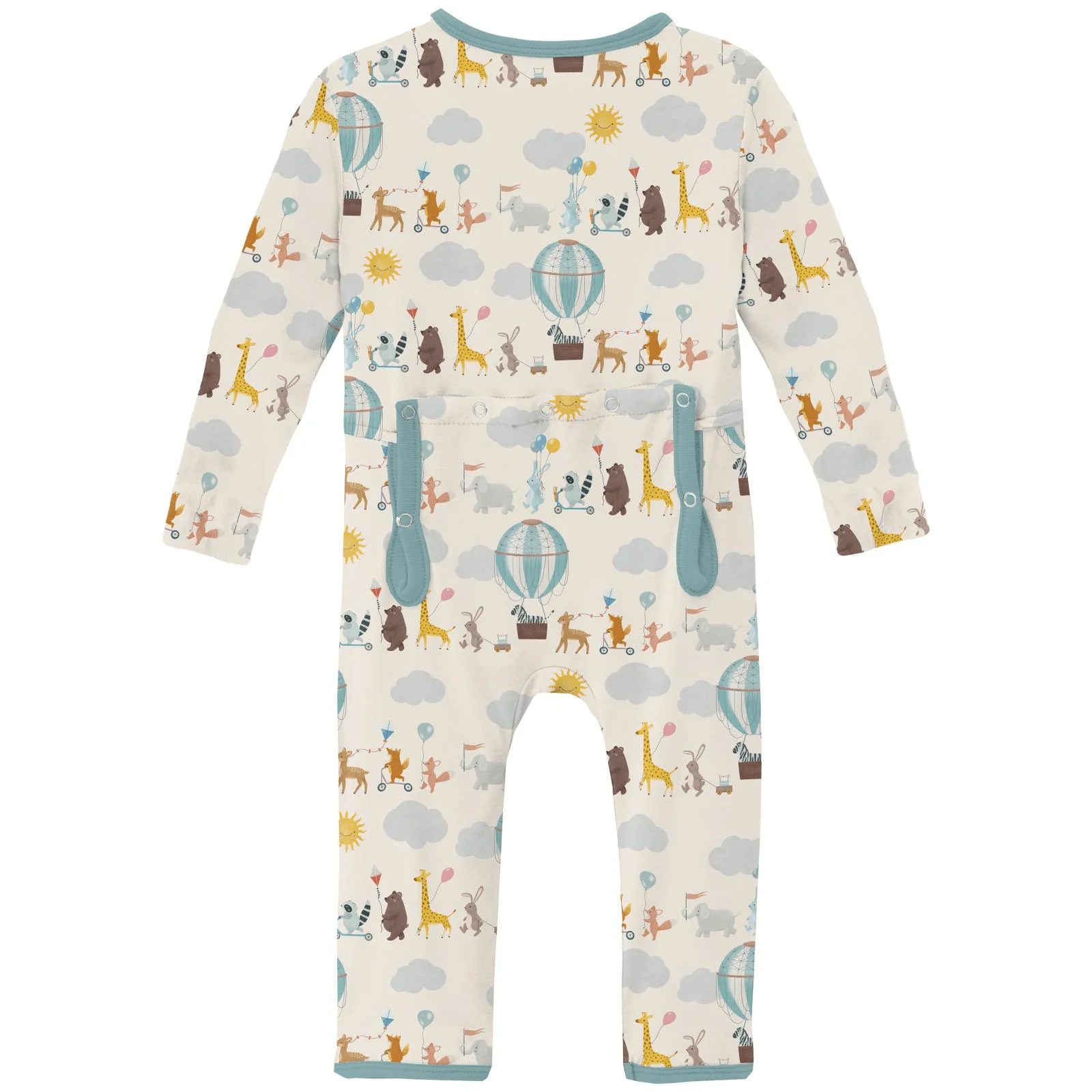 Bamboo Coverall with 2-Way Zipper - Natural Animal Parade - Image 2