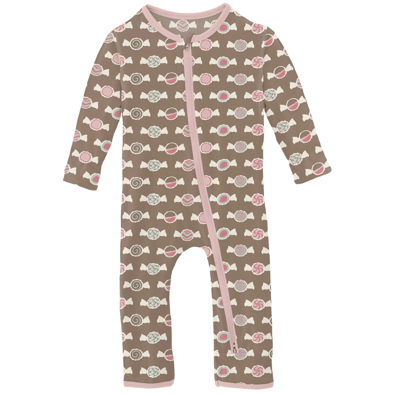 Bamboo Coverall with 2-Way Zipper - Portabella Saltwater Taffy