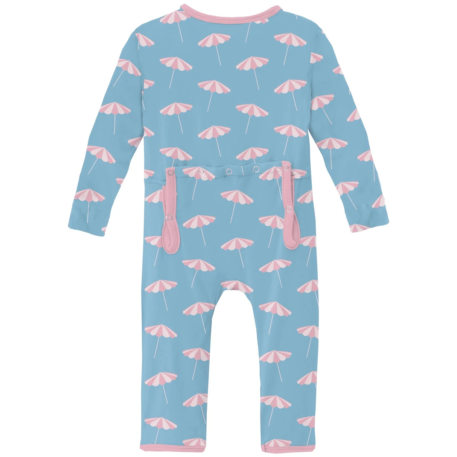 Bamboo Coverall with 2-Way Zipper - Seaside Blue Beach Umbrellas - Image 2