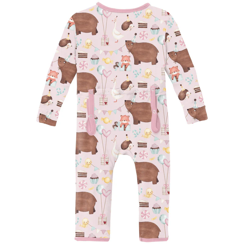 Bamboo Coverall with 2-Way Zipper - Shrinking Violet Forest Party - Image 2