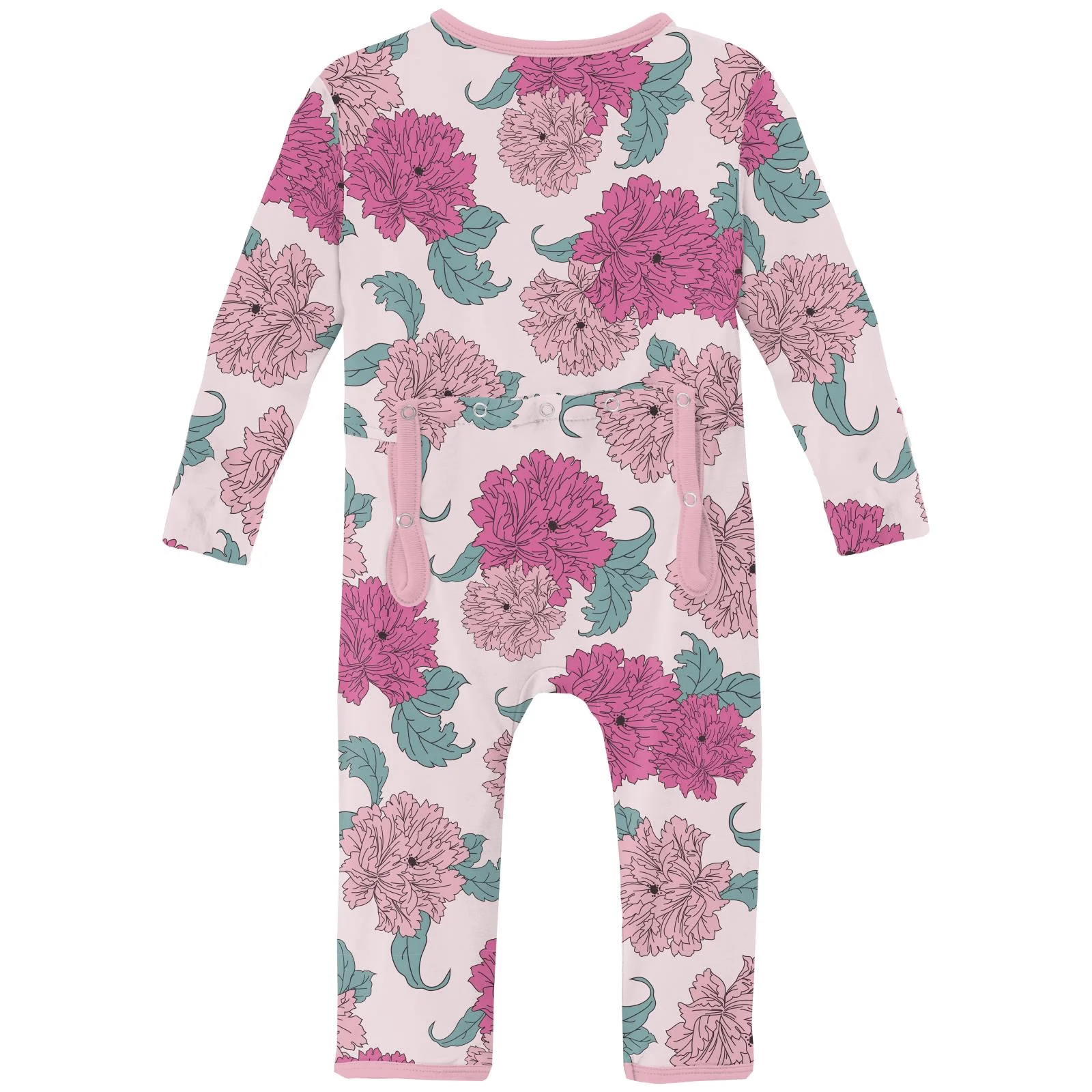 Bamboo Coverall with 2-Way Zipper - Shrinking Violet Peonies - Image 2