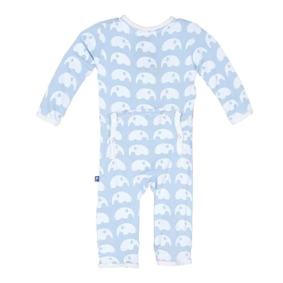 Essentials Boys Bamboo Coverall with Snaps, Pond Elephant - Image 3