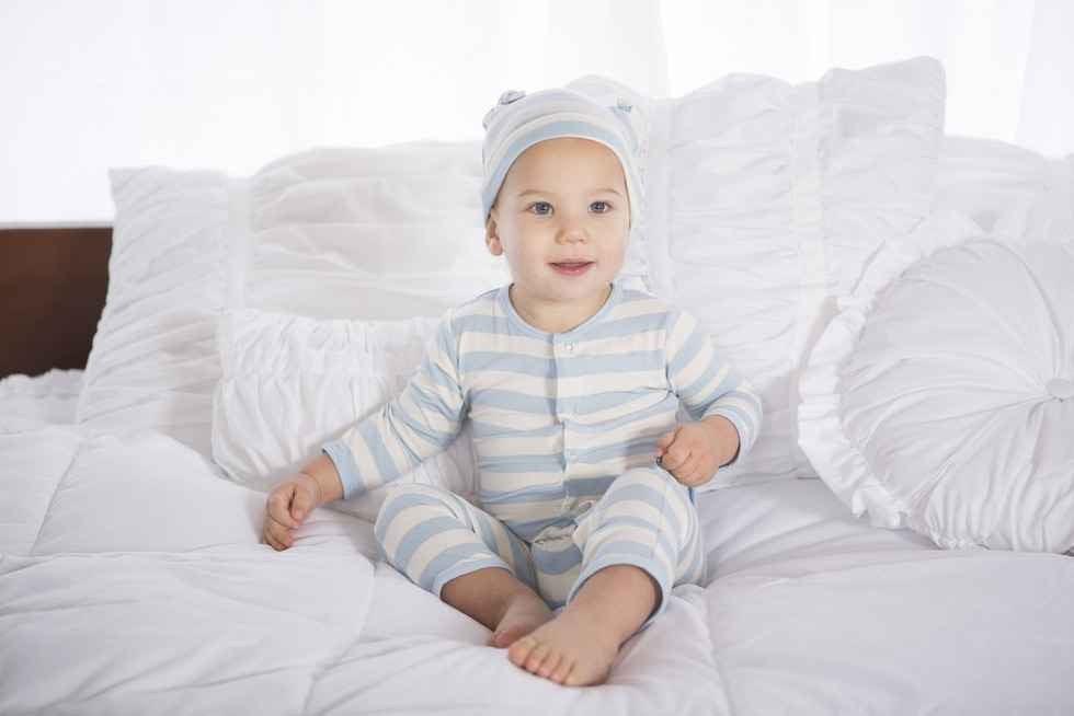 Essentials Boys Bamboo Coverall with Snaps, Pond Stripe - Image 3