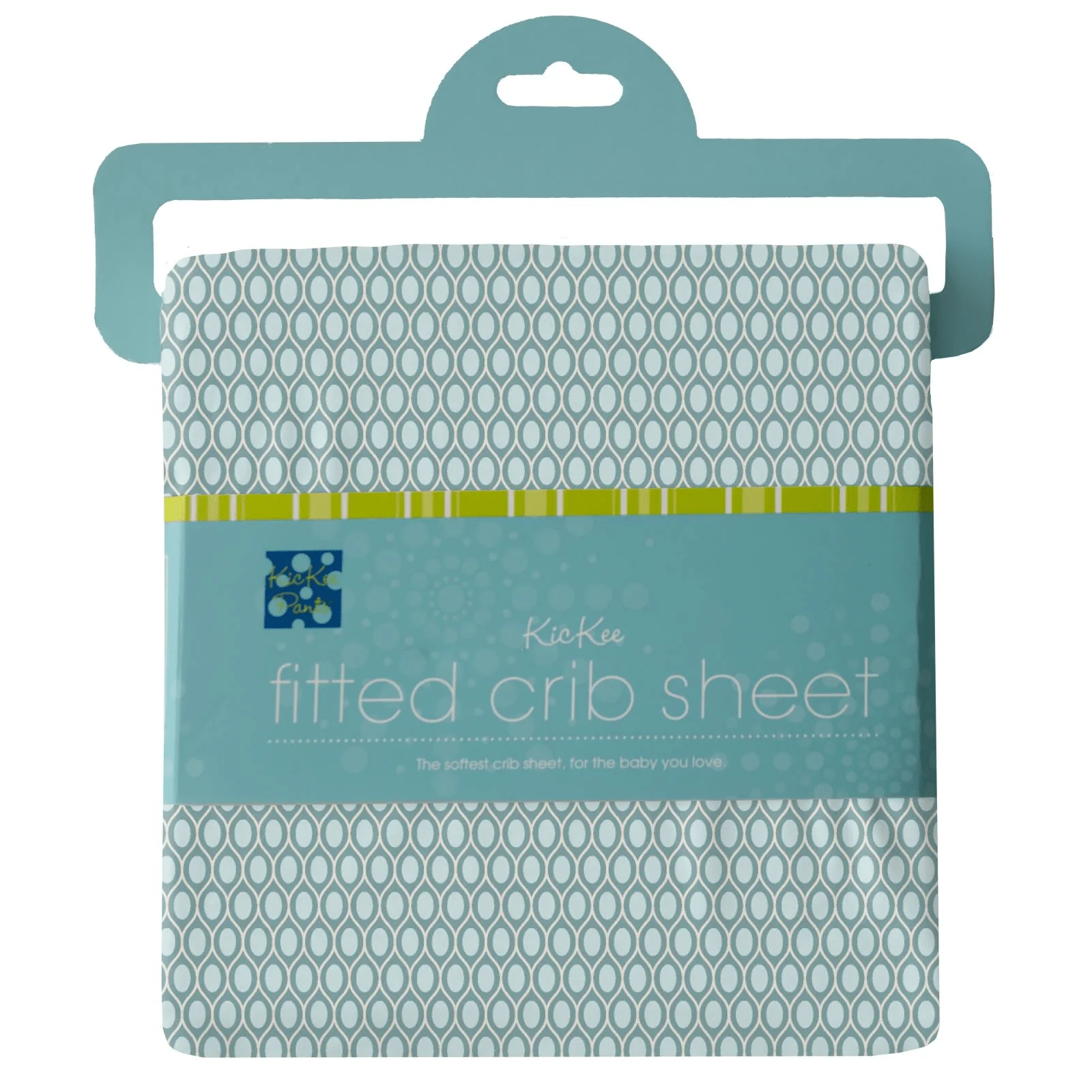 Bamboo Fitted Crib Sheet - Jade Wavy Lattice - Image 2