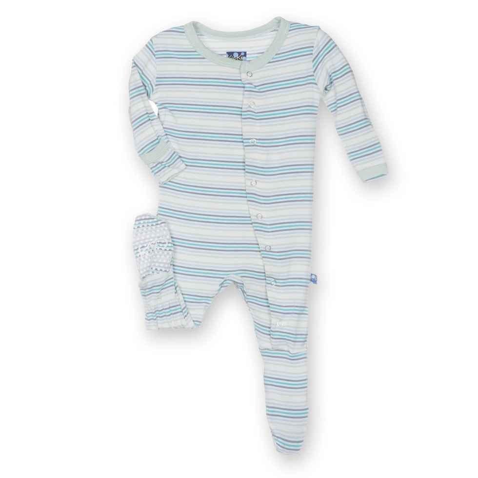 Bamboo Footie with Snaps - Boy Desert Stripe - Image 2