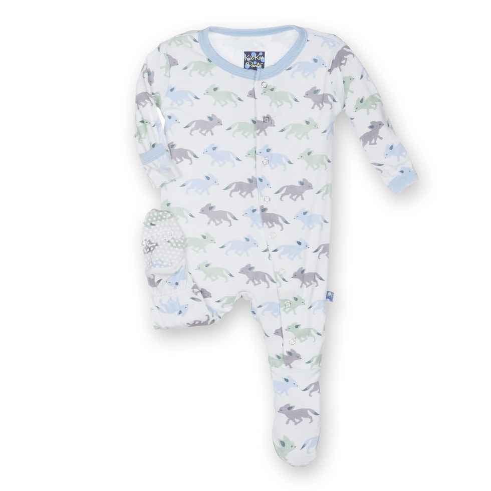 Bamboo Footie with Snaps - Boy Natural Desert Fox - Image 2