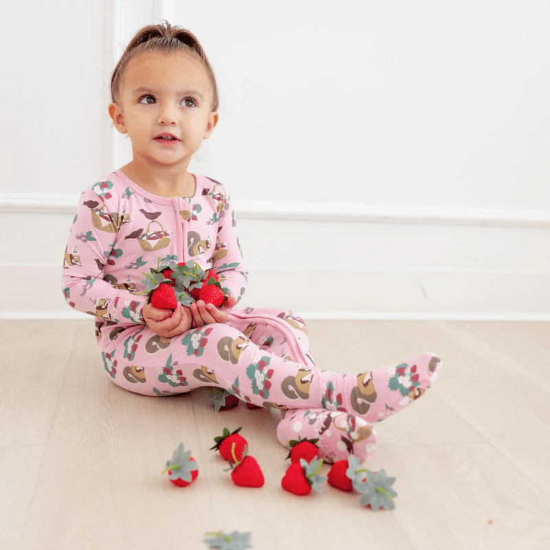 Bamboo Footie with 2-Way Zipper - Cake Pop Berry Picking - Image 3